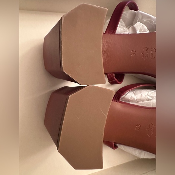 By Far Tanya Burgundy Leather Sandals 39 - Picture 11 of 13
